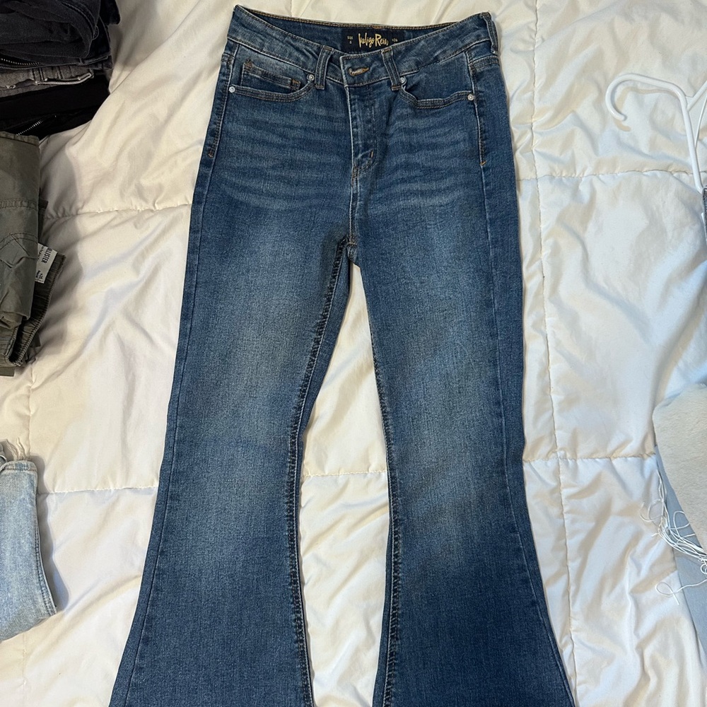 Indigo Rein Dark Blue Flare Jeans